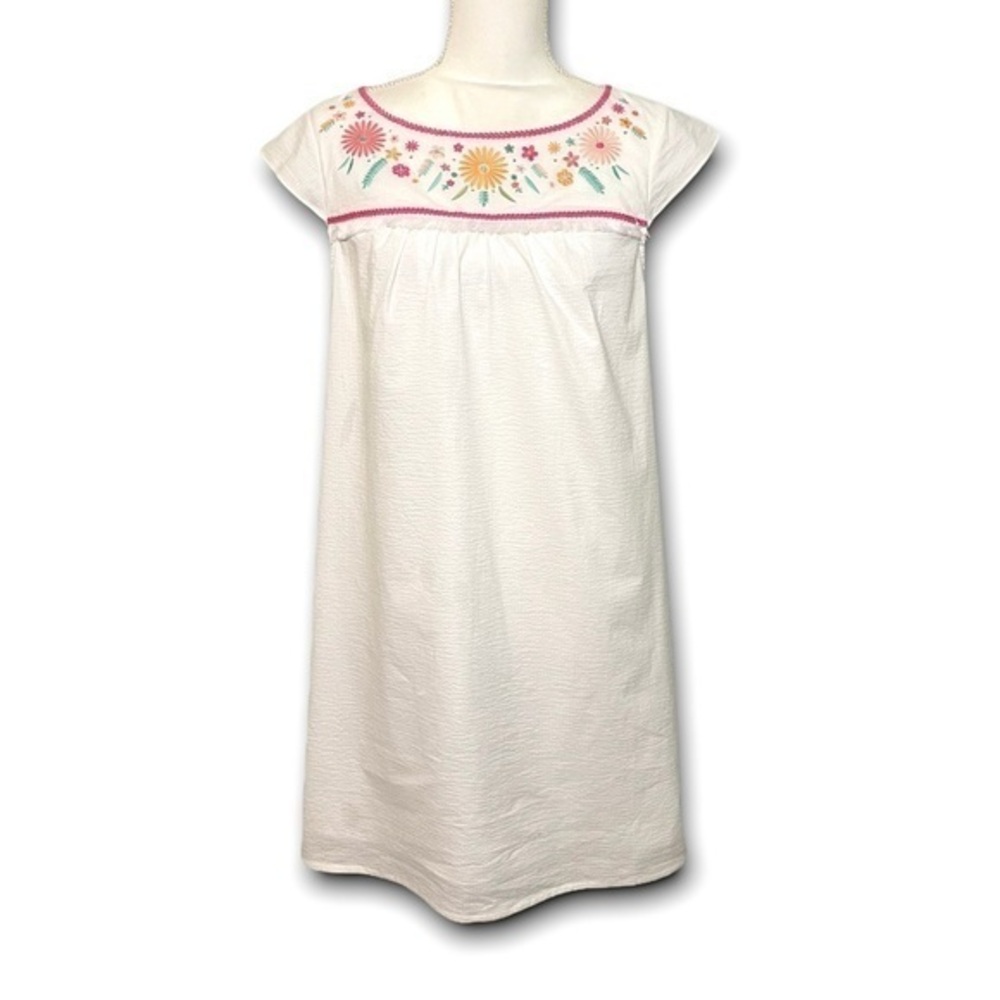 NWT Size 4 Southern Tide White Floral Embroidery Fringe A-Line Swing Dress New